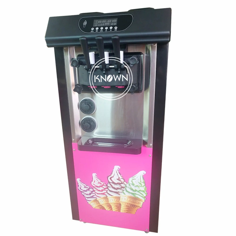 2019 popalar High quality 25L/H ice cream machine maker soft ice cream machine with 3 headsIce