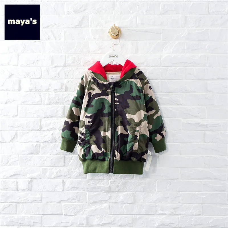 Mayas/модное камуфляжное зимнее Детское пальто с цветными блокировками черная