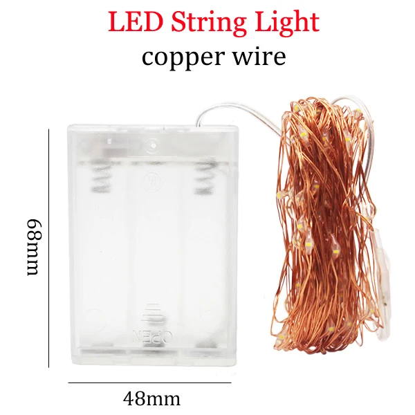 Светодиодный светильник-гирлянда 10 м, 5 м, 2 м, 3AA, питание от батареи, USB, медный провод, светильник-гирлянда s, уличный Сказочный светильник для рождества, гирлянда, вечерние, свадебные - Испускаемый цвет: Battery Box Copper