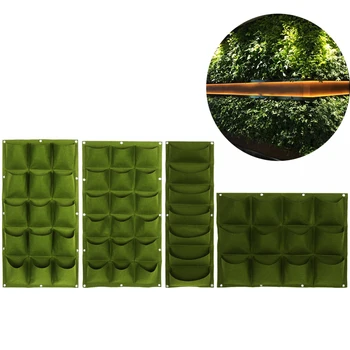 

18/15/12/7 Pockets Vertical Vegetable Garden Indoor Growing Pot Hanging Wall Outdoor Indoor Plants Strawberry Container Grow Bag