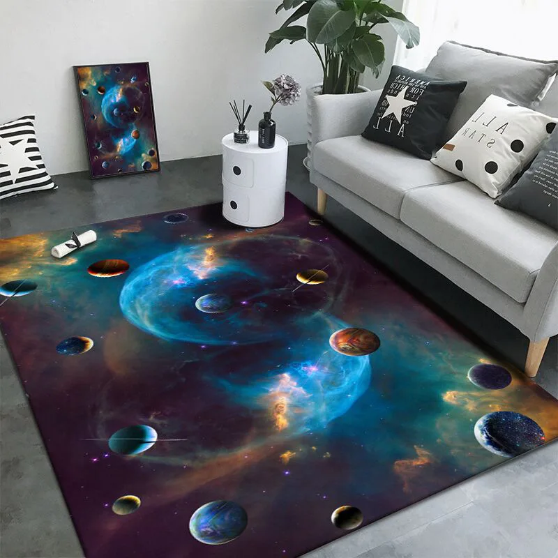 

3D Crystal Velvet Starry sky Printed Carpets For Living Room Bedroom Area Rugs Custom home children's Room tapete tapis alfombra