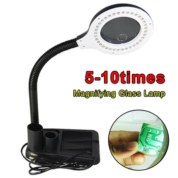 

LED Magnifier Table Lamp Energy Saving Electronic Maintenance Lamp Flexible Soft Repair Read Plug Desk Lamp