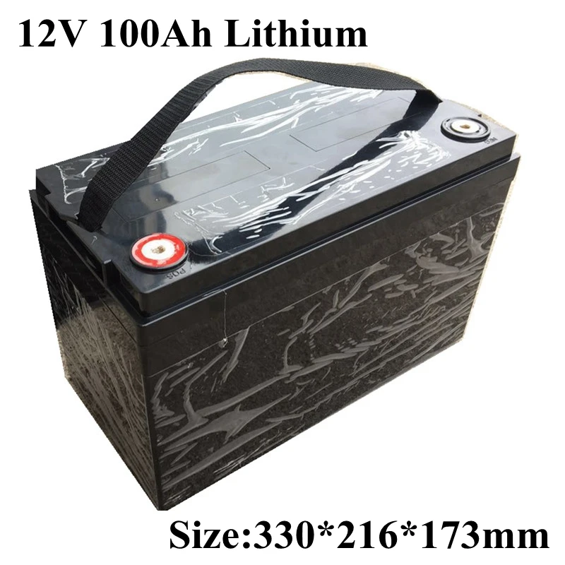 

New Protection Large capacity 12V 100AH Lithium ion Battery with ABS Case / BMS System FOR solar EV Car Golf batteries 600w