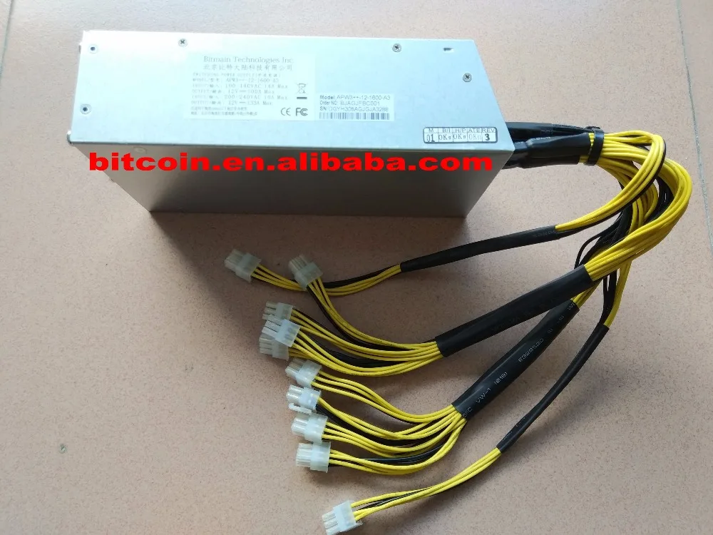 6PIN * 10 Antminer APW3 + +-12-1600-A3 1600 Вт источника питания bitmain БП серии Eth PSU antminer S9 S7 L3 для