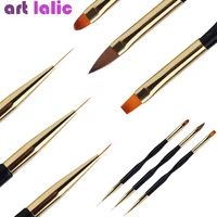 Nowy 1Pc zakończone z dwóch stron szczotka do paznokci malowanie rysowanie linii długopis 3D porady DIY żel UV kwiaty projekt Nail Art książki Salon narzędzia do Manicure 3