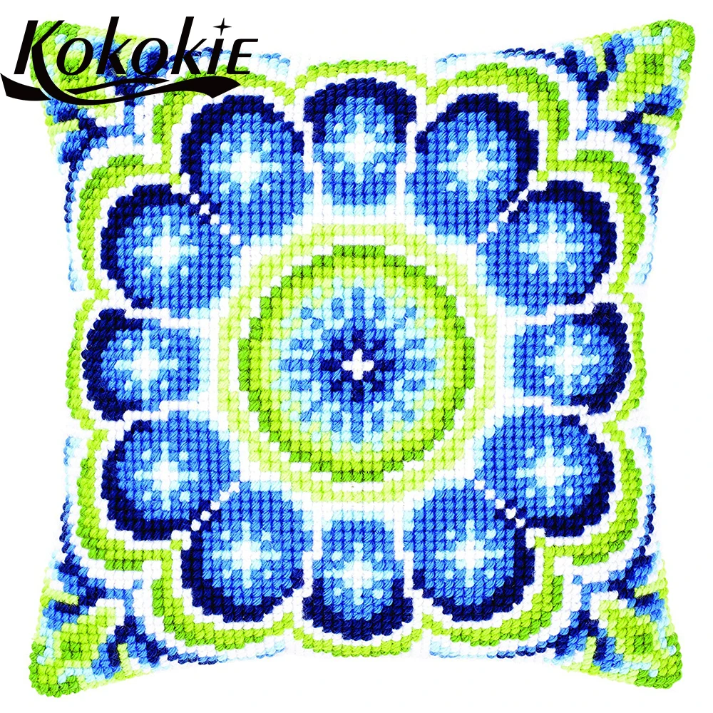 handmade embroidery cushion cover kits cross stitch pillowcase fabric throw Mandala pattern embroider needlework | Дом и сад