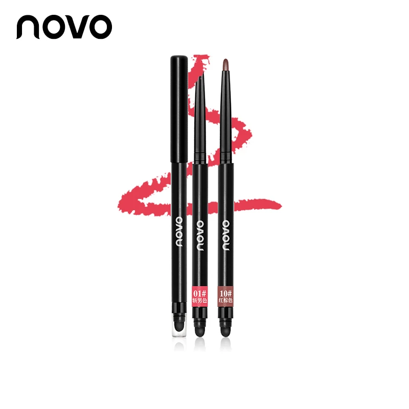 

Novo Brand Multi-function 12 Colors Eye Shadow Pen Rotation Automatic Double-headed Lip Line Pen Matte Nuked Eye Shadow Pen