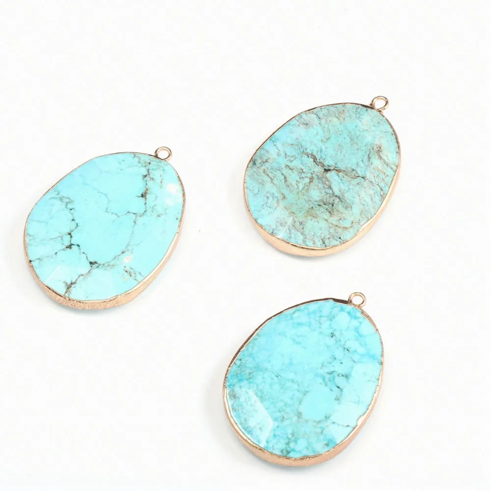 

Fashion Drop-shape Natural Stone Pendant Pendant Agates DIY Necklace Bracelet Jewelry Making 40x57mm