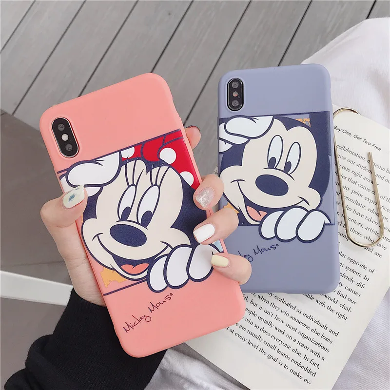 

Cartoon Mickey Minnie Phone Cases sFor iPhone 6 6S 7 8 Plus Case Silicone Soft TPU Cover Case For iPhone 6 S X XR XS MAX Coque