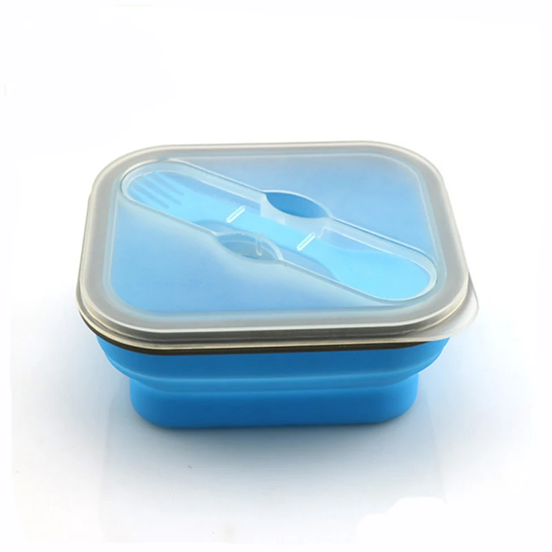 Silicone lunch box folding portable Child Lunchbox Bento outdoor picnic