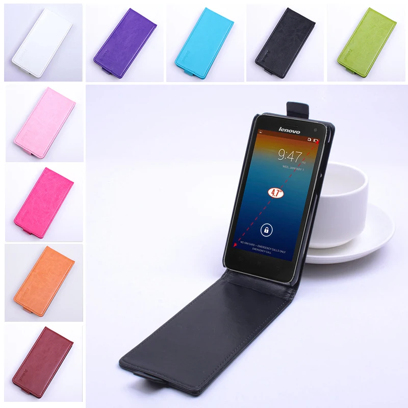 

Fashion 9 colors Flip Leather Cover Case for Lenovo S660 Vertical Back Cover Magnetic Protective Shell Open Up and Down