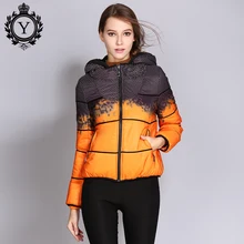 

COUTUDI 2017 Autumn Jacket for Women Down Coat Female Short Printed Duck Down Parka Hood Light Warm Women's High Quality Jackets