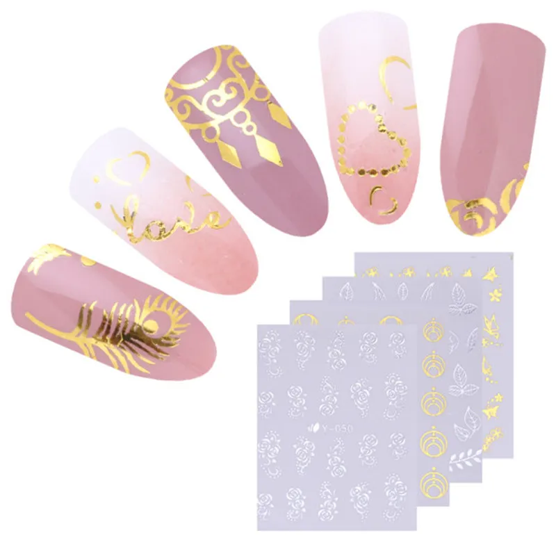 30 шт цветок воды наклейки Набор сердце бабочка кошка шаблон наклейки для ногтей маникюра DIY Дизайн ногтей переводные наклейки украшения