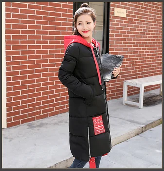 

Winter hooded Cotton coat women 2019 new Frosted fabric Cotton Padded Long Sleeve coat Down Wadded Female Plus size top jacket