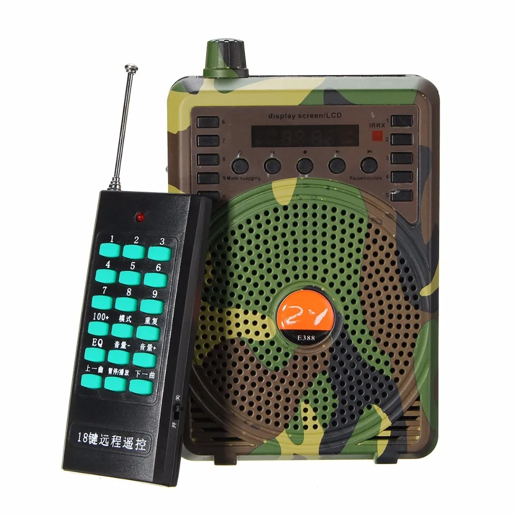 

PDDHKK Mini Wireless Bird Caller mp3 Portable 48W ELectronic Hunting Decoy Remote Control Reaches 400m Distance Camouflage