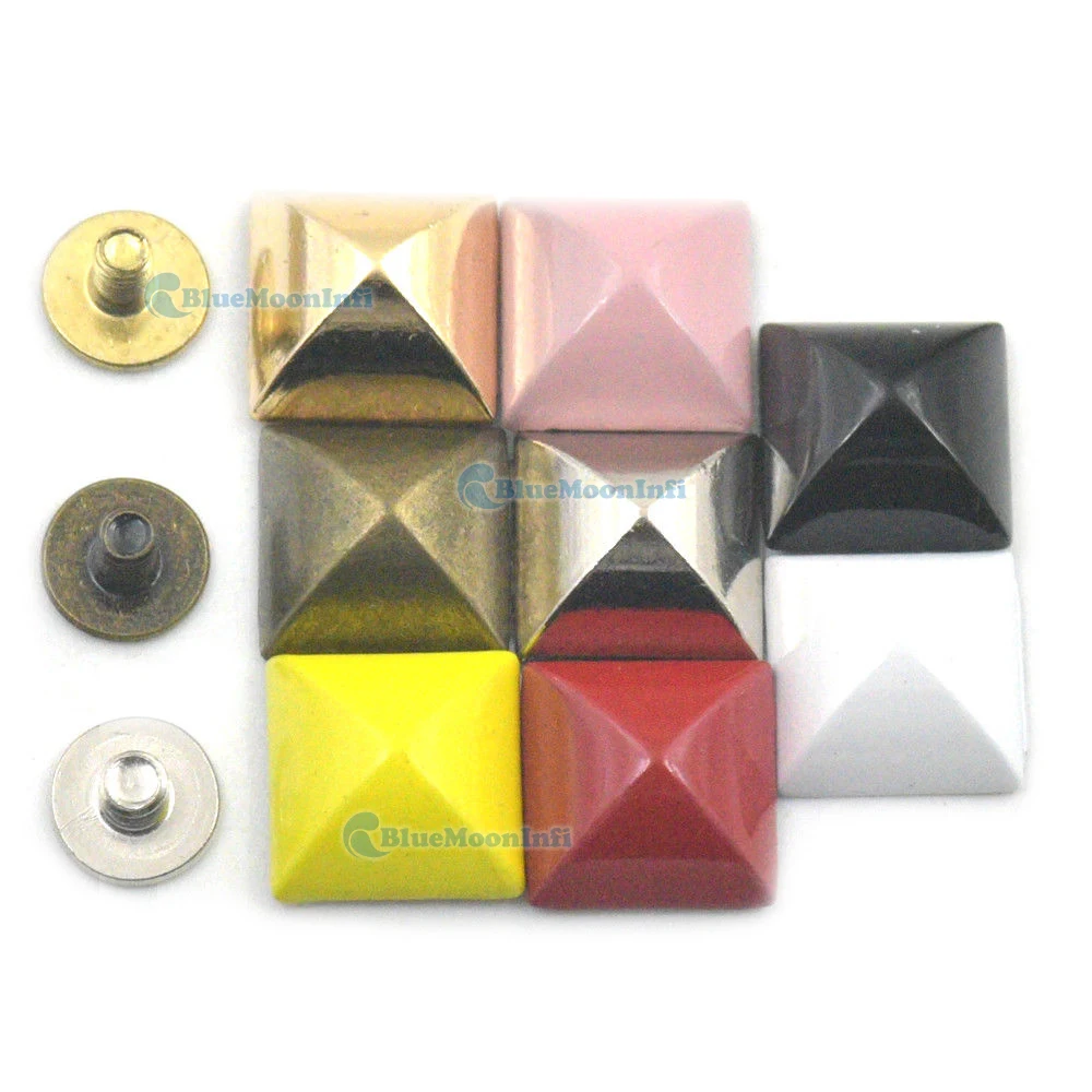 

15/50 pcs Pyramid Square Stud Spikes Screw Spot Rivet DIY Leather Craft Handbag Bag Shoes