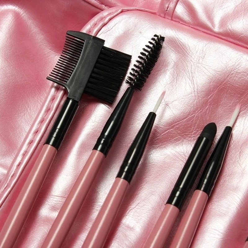 32 PCS Pink Eyeshadow Eyebrow Blush Makeup Brushes Cosmetic Set (Color: Pink) (5)