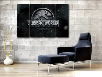 

Canvas Modular Poster Painting 4 Pieces Jurassic World for Living Room Wall Modern Art Home Decor Pictures