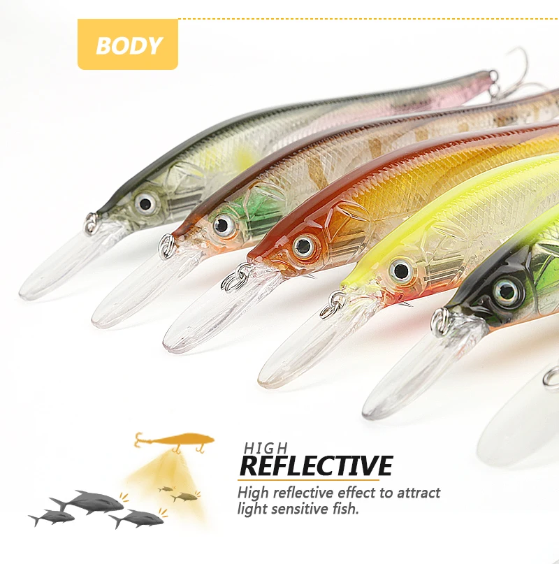 Fishing Lures Minnow Hard Wobblers Crankbait 3D Eyes Gold-plated Plastic Laser Reflective Baits Winter Fishing Decoy Tools (8)