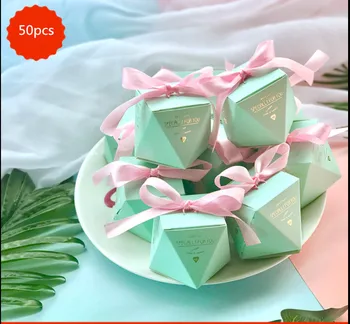 

Diamond Shape Candy Boxes Wedding Gifts Favors Birthday / Engagement/ Anniversary Gifts Box 50pcs/lot