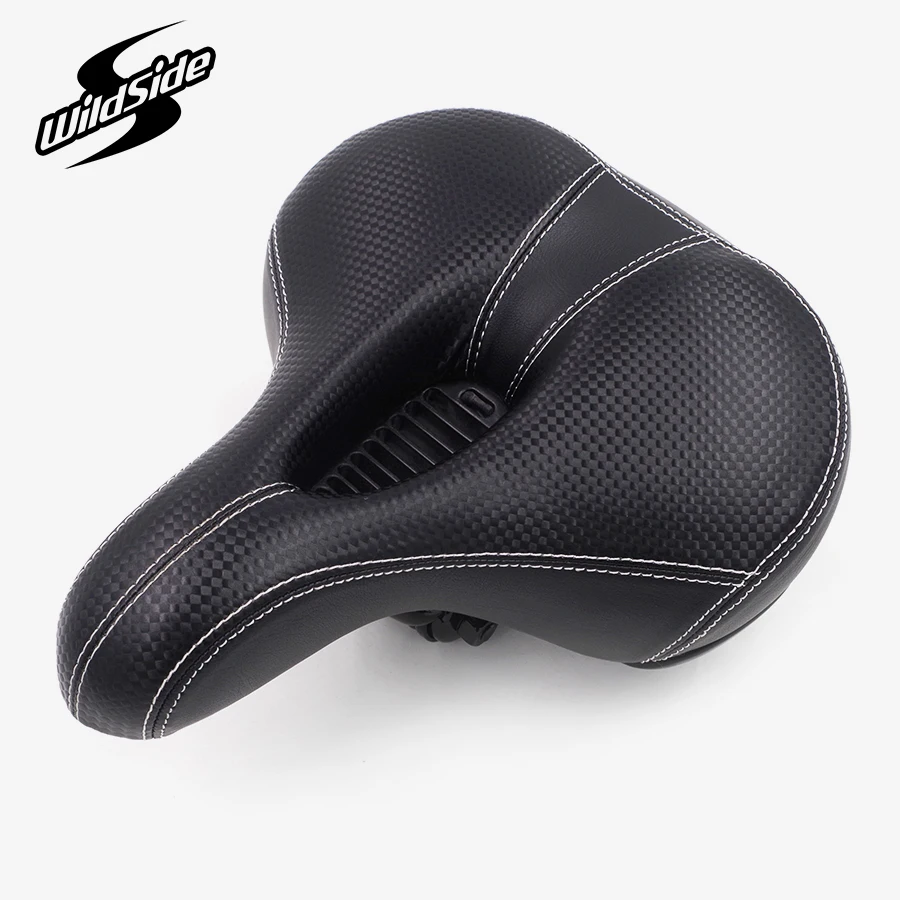 New Carbon Fiber Road MTB Bike Saddle Genuine Leather Cover Black US SELLER