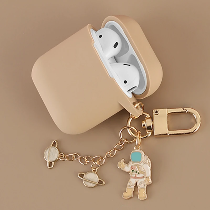 Cosmic Astronaut Spaceman Silicone Case for Apple Airpods 1 2 Accessories Case Protective Cover Bag Box Earphone Case Keychain