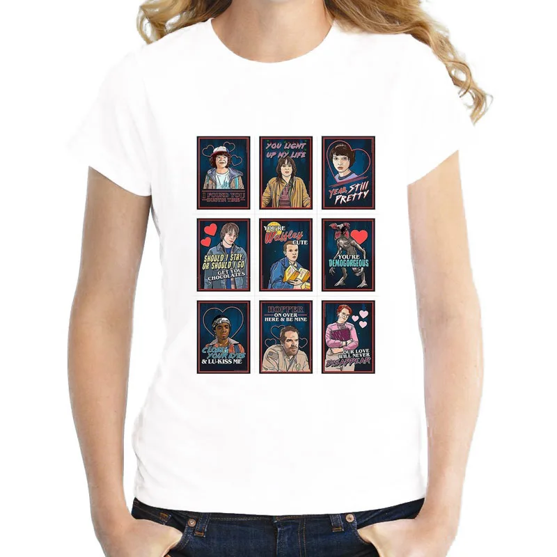 

stranger things t-shirt women eleven t shirt funny demogorgon upside down kawaii Printed tee shirts female tops