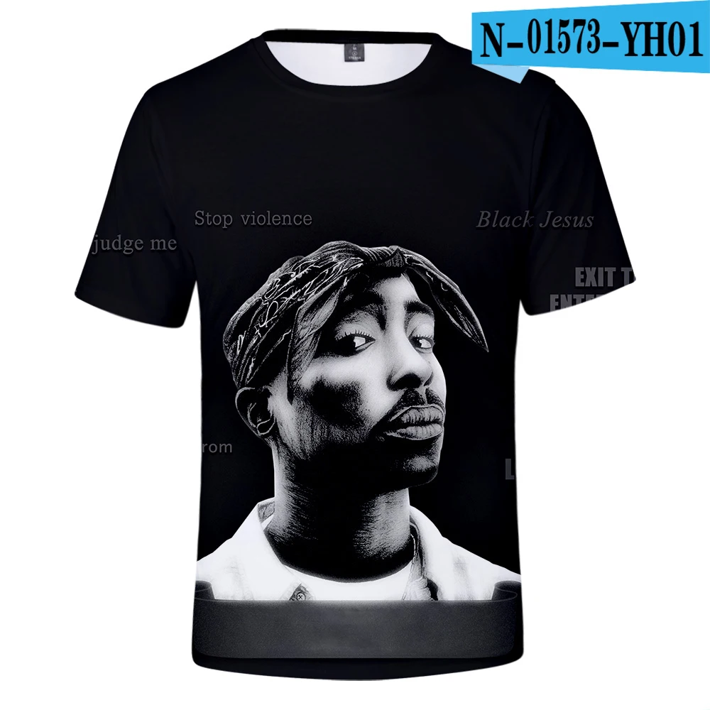 Мужская одежда 2pac принт 3d футболка для мужчин короткий рукав o-образным вырезом Makaveli хип хоп Swag Harajuku уличная футболка - Цвет: N01573