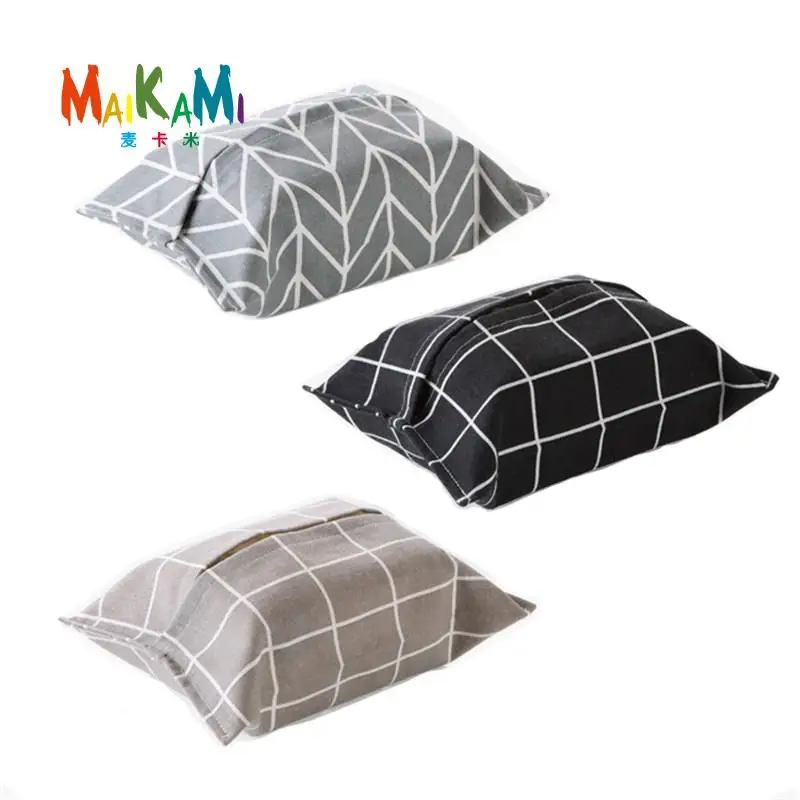 

MAIKAMI 1pcs Pattern Tissue Box Plush Home Car Napkin Paper Container Paper Towel Napkin Case Pouch For Home Decoration