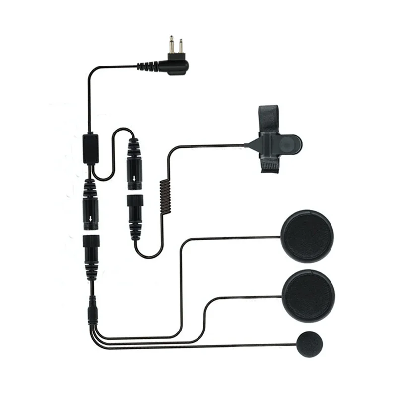 2 Pin Full Face Motorcycle Racing Headset Mic PTT for Motorola CB Radio