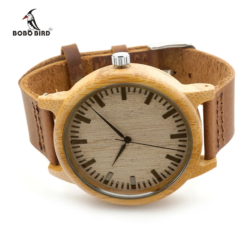 BOBO BIRD Bamboo Watches for Men and Women Relogio Masculino Quartz Wristwatches Ideal Gifts C-A16 Drop Shipping