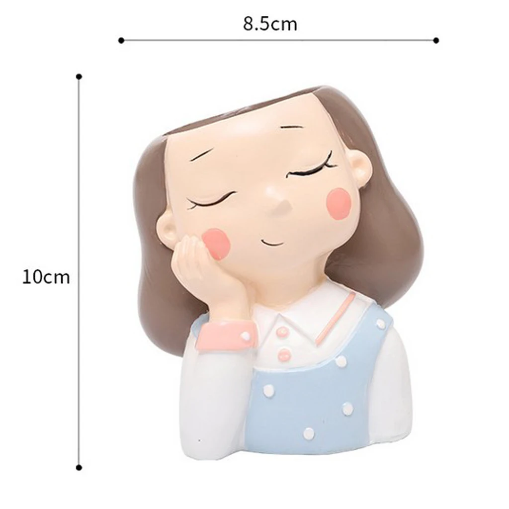 Garden Decor Flowerpot Succulent Planter Pot Vase Girl Figurines Desk Top Statue Figure Micro Landscape Bonsai Holder Pot	