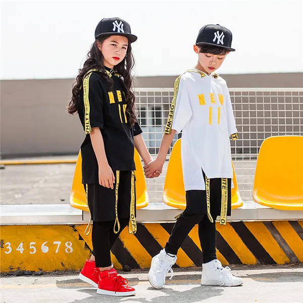 

Girls Clothing 2019 Spring and Autumn Korean Girls Two-piece Cotton Hooded Hip Hop Printing Suit Personality Street Dance