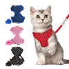 Rhinestone Mesh Cat Harness And Leash Set Breathable Adjustable Pet Vest Harness For Small Dog Cat Walking Harnesses Leads 1