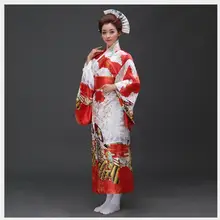 Новые модные традиционные Для женщин юката с Оби сексуальное кимоно Винтаж вечерние платье для выпускного вечера танцевальное костюм один размер