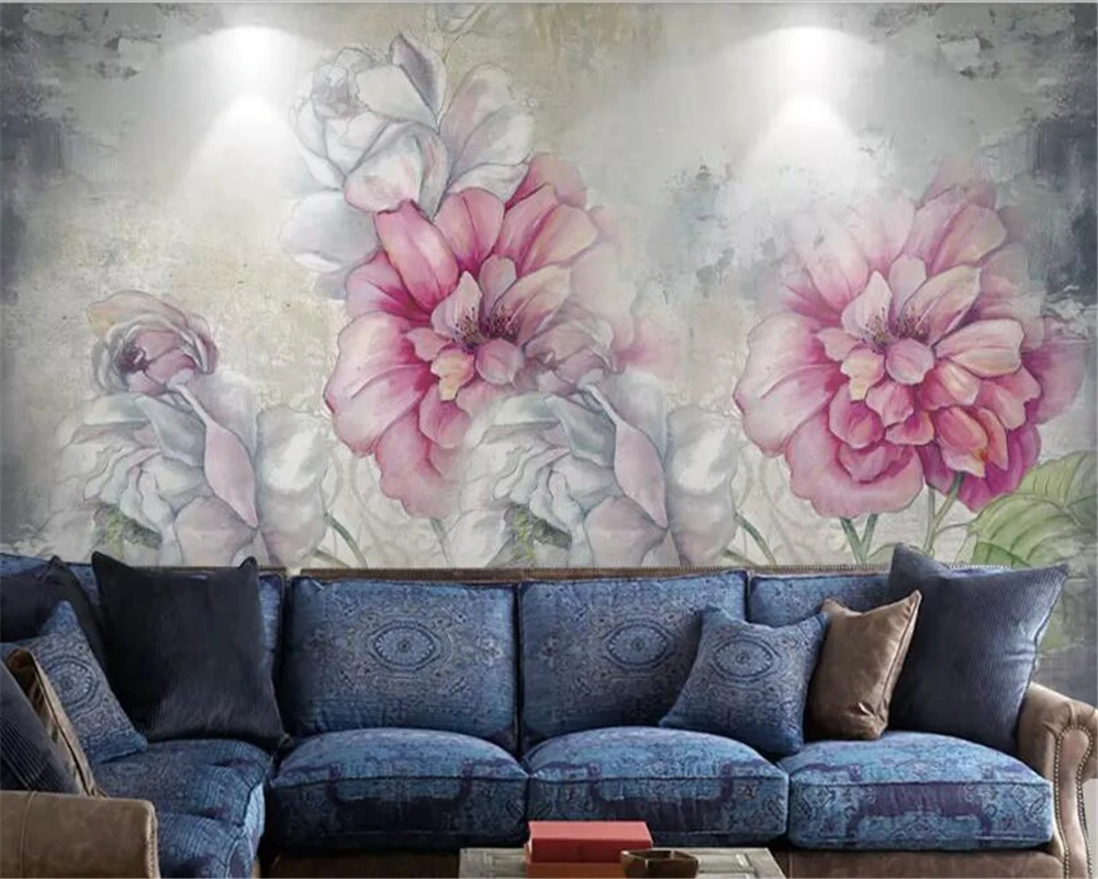 Buy beibehang wallpapers for living room European
