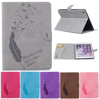 

For Ipad Air Ipad5 Cartoon Bird Feather PU Leather Stand Cover For Apple ipad 5 9.7'' case Tablet Protective Cover Fundas Coque