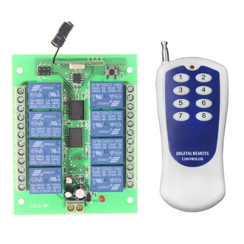 

DC 12V 24V 8 CH Channels 8CH RF Wireless Remote Control Switch System,315/433 MHz Transmitter and Receiver