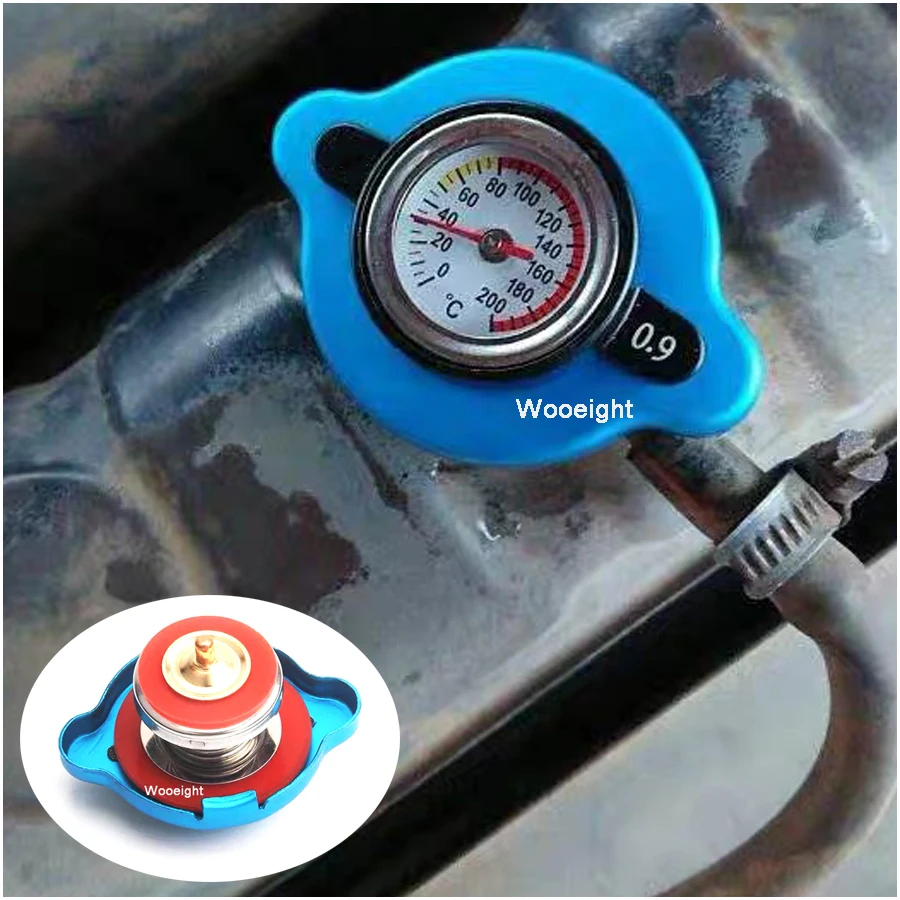 1Pc Stainless Steel Thermo Radiator Cap Tank Cover Water Temperature