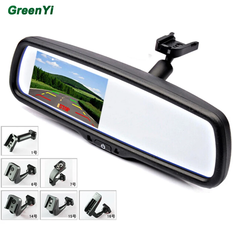 imágenes para 4.3 "TFT LCD de Coches Vista Trasera Espejo Soporte de Ayuda Al Aparcamiento Monitor Con 2 RCA Reproductor de Vídeo de Entrada imágenes para 4.3 "TFT LCD de Coches Vista Trasera Espejo Soporte de Ayuda Al Aparcamiento Monitor Con 2 RCA Reproductor de Vídeo de Entrada