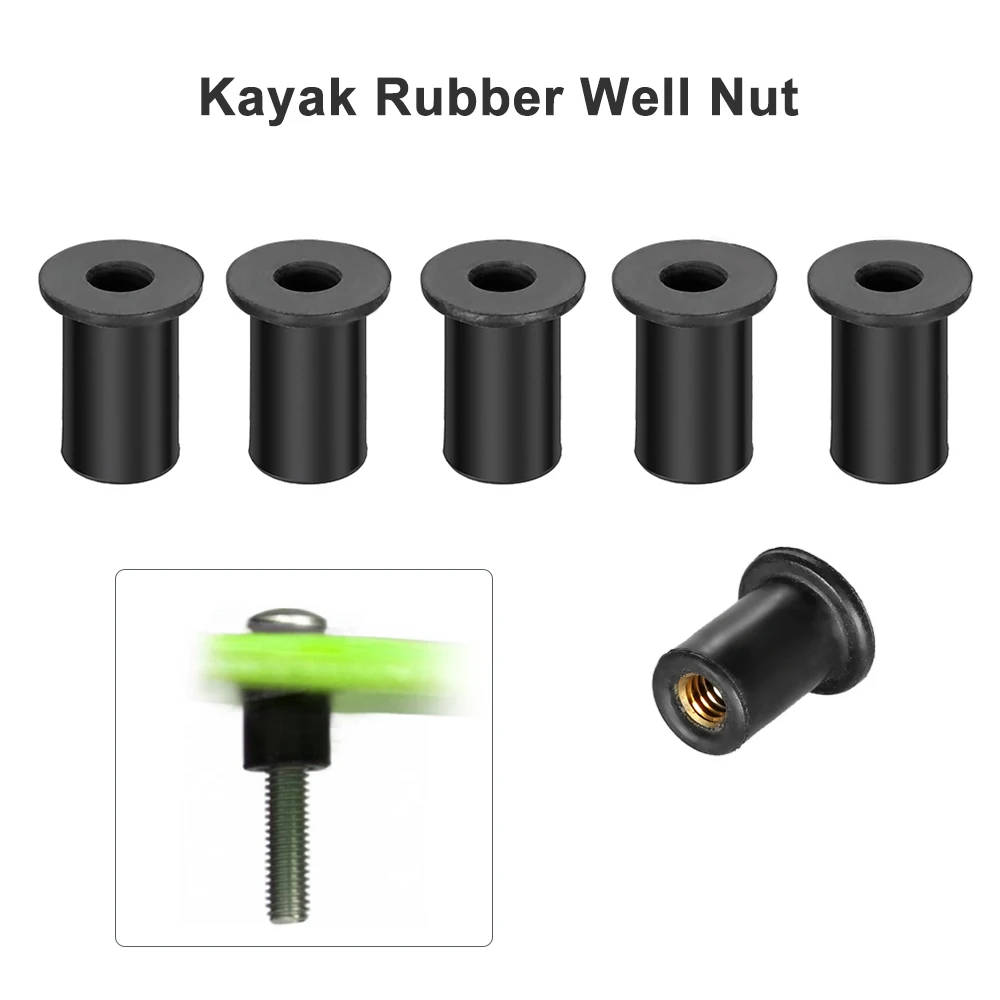 6PCS M4 Metric Rubber Well Nuts 4mm Windscreen Nut Wellnuts for Kayak Canoe 