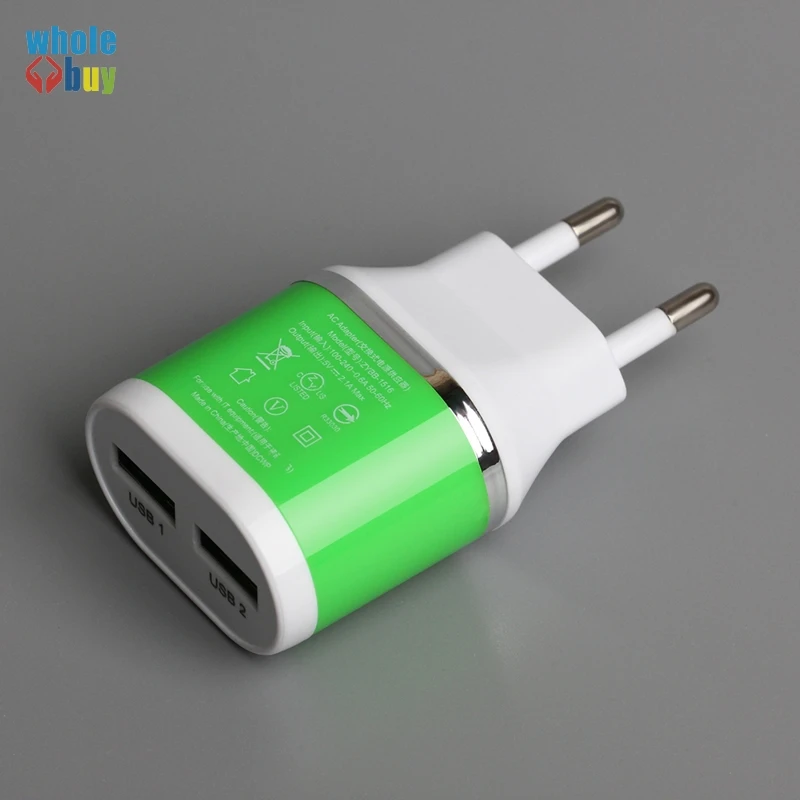 Новинка 2USB EU US зарядное устройство для путешествий зарядное устройство для мобильного телефона 5 в 1A 2A адаптер IC смартфон путешествия для мобильного телефона 100 шт/партия