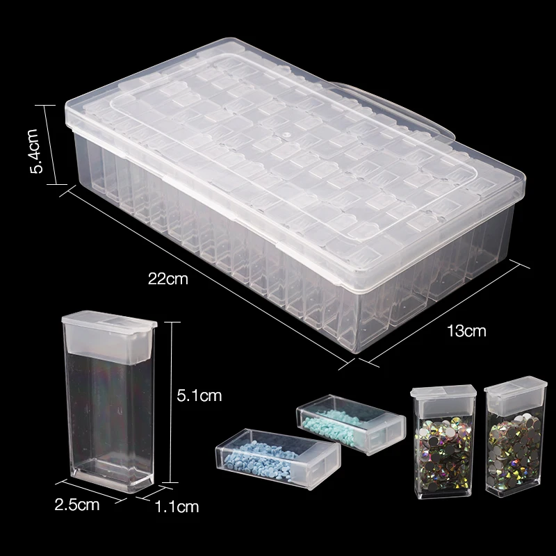

64pcs Diamond Painting Accessories Tool Diamond Painting Full Accessories Plastic Storage Box jewelry Drill Storage Box