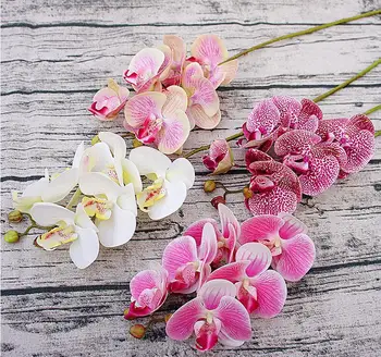 

6PCS Fake flower PU orchid High Quality silk flowers home decoration wedding party butterfly orchid artificial flower