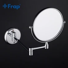 Frap-Espejos de baño con marco de acero inoxidable para maquillaje, espejo redondo montado en la pared, accesorios de baño, lupa, F6106