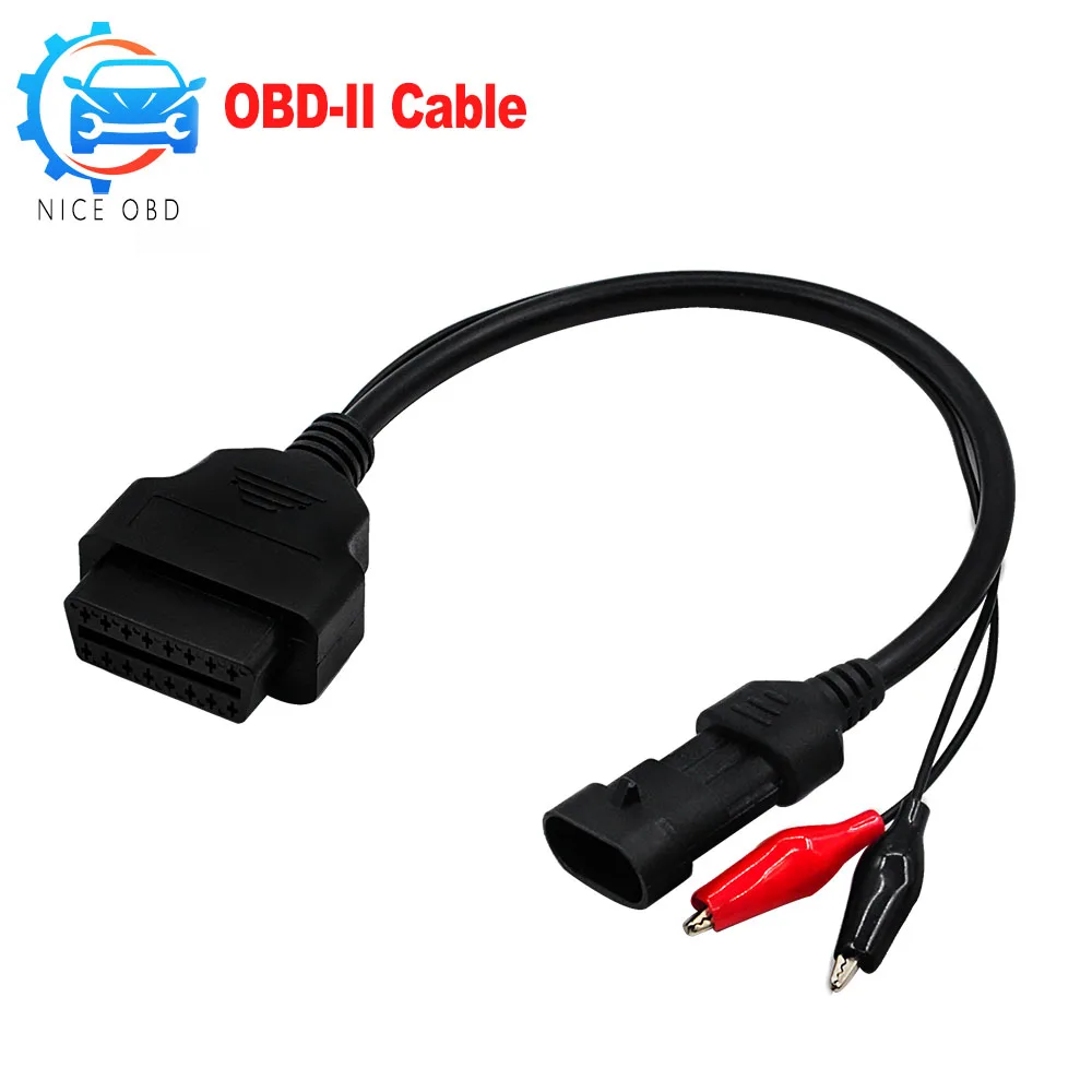 

For Fiat 3pin (for Alfa for Lancia) Scan Cable to 16pin OBD2 with High Quality For Fiat Alfa 3pin to 16 pin Diagnostic Connector