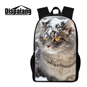 

Dispalang 16 Inch Large Backpacks Cat Animal Print Girls School Bags For Teenagers Kids Book Bag Students Oxford Child Rucksack