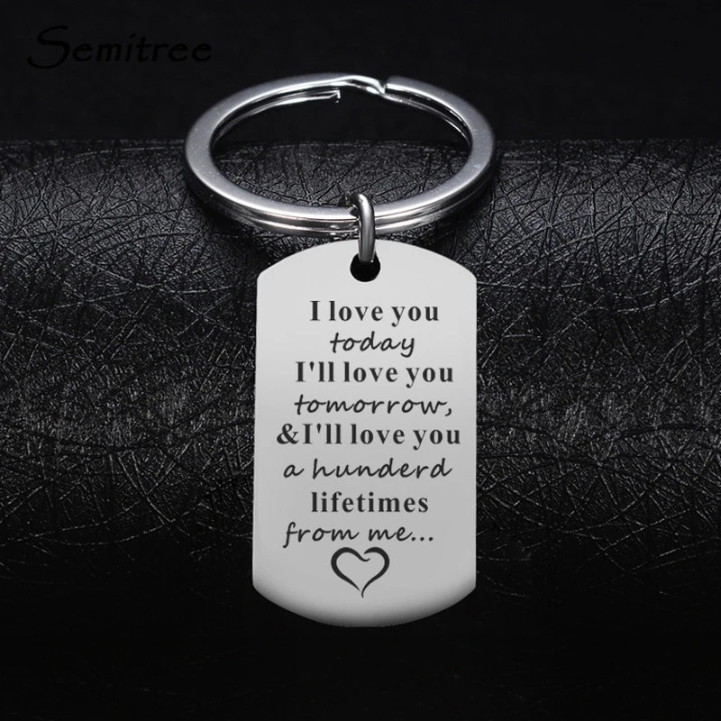 Semitree 1pc Stainless Steel Key Ring I Love You Forever For Lover Couples Gifts Boyfriend Girlfriend Car Key Ring Accessories Key Chains Aliexpress
