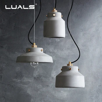 

Nordic Pendant Lamp Cement Retro Pendant Lights American Suspension Luminaire Indoor Art Deco Lighting Edison Light Fixtures