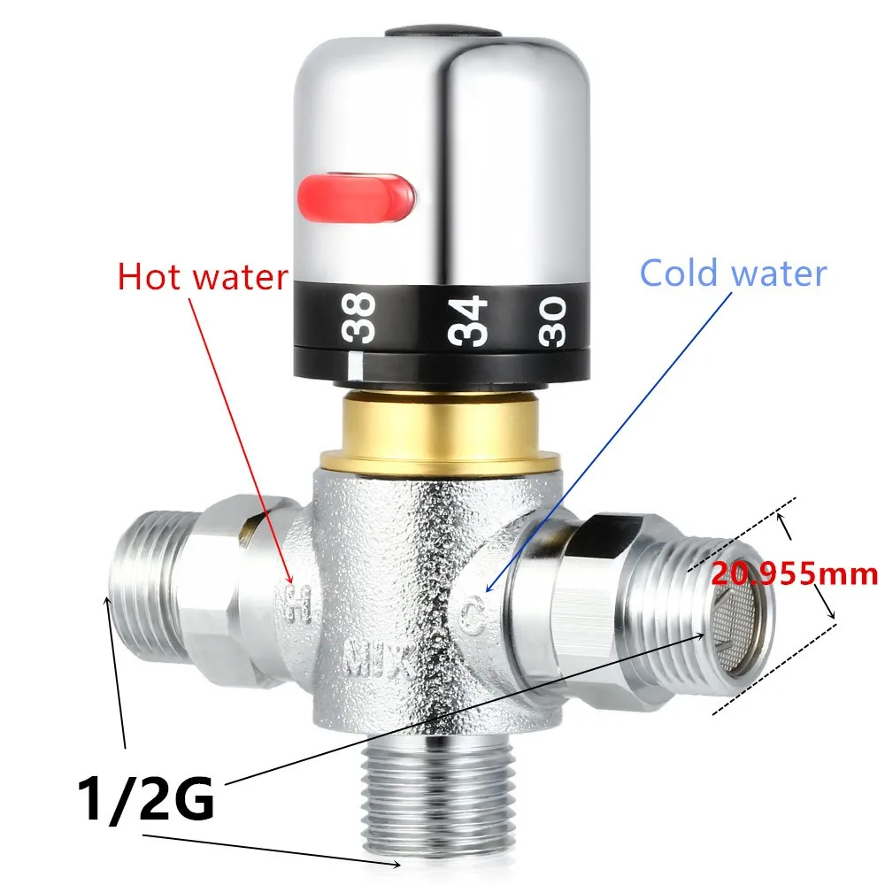 G1/2 латунный Смеситель для ванной комнаты, термостатический смесительный клапан, солнечный водонагреватель, смеситель для ванной комнаты, смеситель для душа, контроль температуры